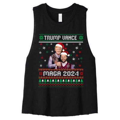 Trump Vance Brothers Maga 2024 Christmas Ugly Sweater Xmas Sweatshirt Women's Racerback Cropped Tank