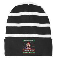 Trump Vance Brothers Maga 2024 Christmas Ugly Sweater Xmas Sweatshirt Striped Beanie with Solid Band