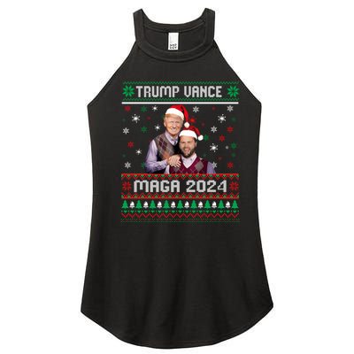 Trump Vance Brothers Maga 2024 Christmas Ugly Sweater Xmas Sweatshirt Women's Perfect Tri Rocker Tank