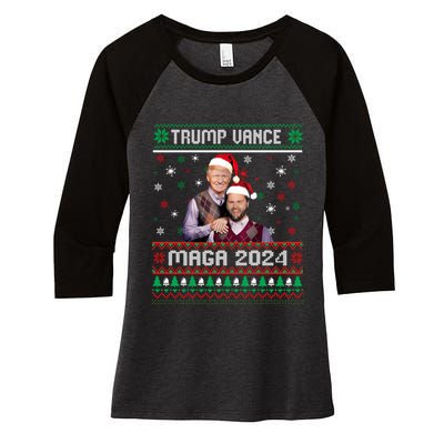 Trump Vance Brothers Maga 2024 Christmas Ugly Sweater Xmas Sweatshirt Women's Tri-Blend 3/4-Sleeve Raglan Shirt