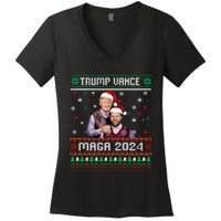 Trump Vance Brothers Maga 2024 Christmas Ugly Sweater Xmas Sweatshirt Women's V-Neck T-Shirt