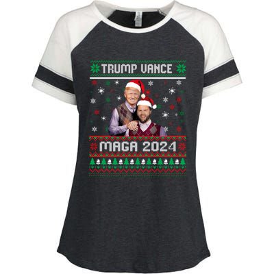 Trump Vance Brothers Maga 2024 Christmas Ugly Sweater Xmas Sweatshirt Enza Ladies Jersey Colorblock Tee