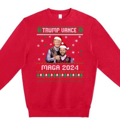 Trump Vance Brothers Maga 2024 Christmas Ugly Sweater Xmas Sweatshirt Premium Crewneck Sweatshirt