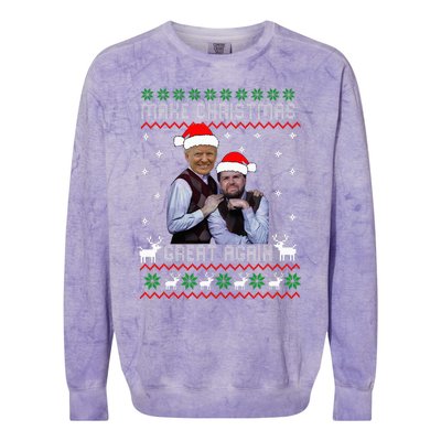 Trump Vance Brothers Make Christmas Great Again Santa Colorblast Crewneck Sweatshirt