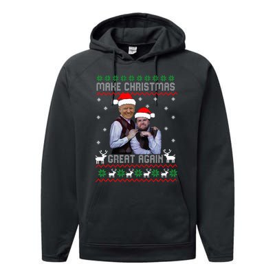 Trump Vance Brothers Make Christmas Great Again Santa Performance Fleece Hoodie