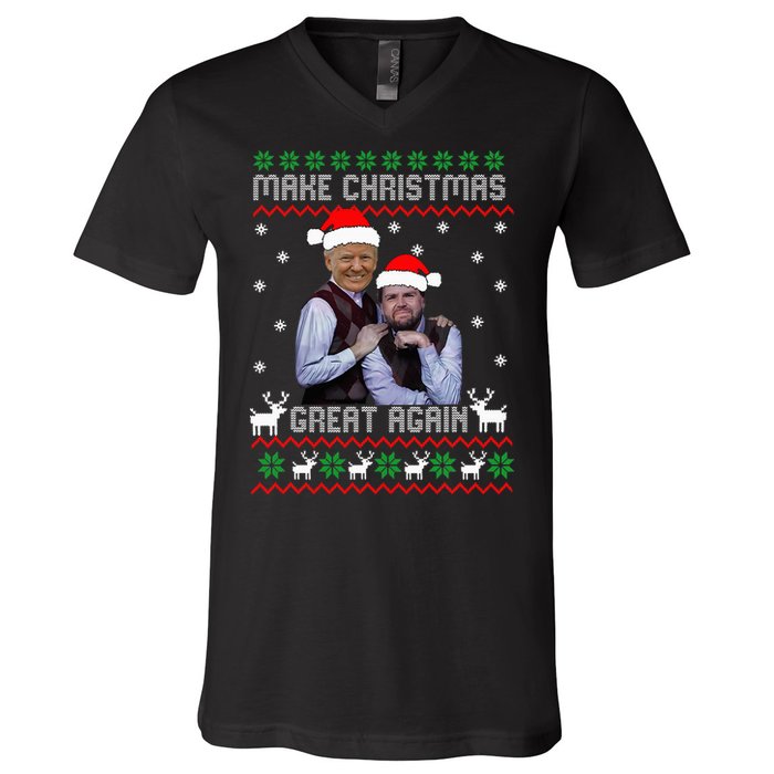 Trump Vance Brothers Make Christmas Great Again Santa V-Neck T-Shirt