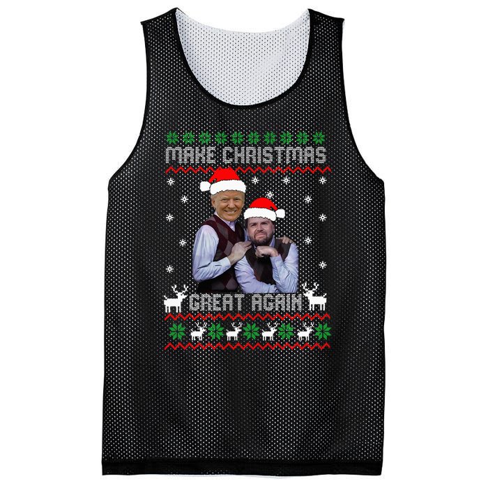 Trump Vance Brothers Make Christmas Great Again Santa Mesh Reversible Basketball Jersey Tank