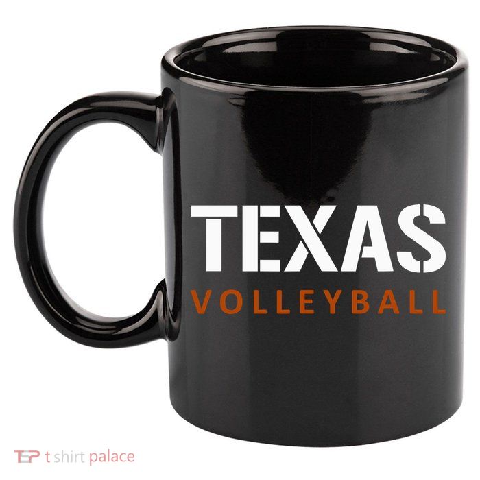 Texas Volleyball Block Style 11oz C Handle Ceramic Mug