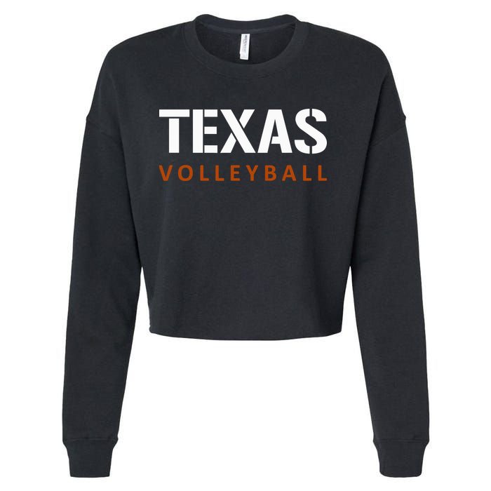 Texas Volleyball Block Style Cropped Pullover Crew