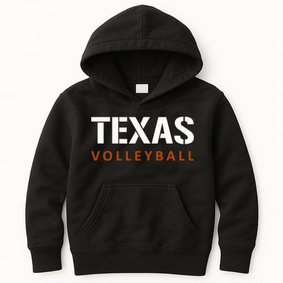 Texas Volleyball Block Style Kids Hoodie