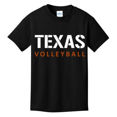 Texas Volleyball Block Style Kids T-Shirt