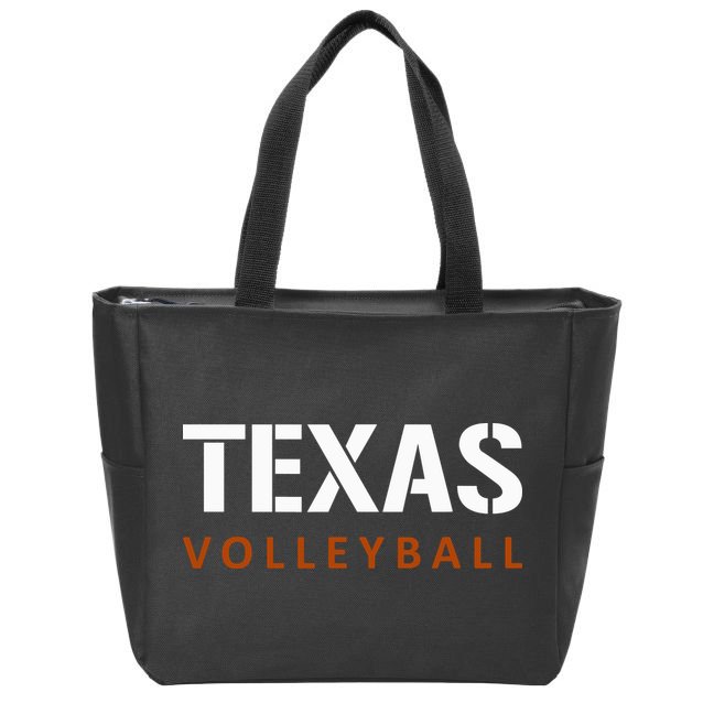 Texas Volleyball Block Style Zip Tote Bag