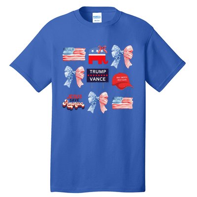 Trump Vance Bow Coquette Vote Presidential 2024 Election Tall T-Shirt