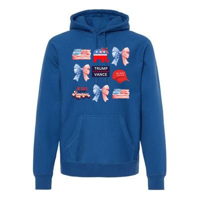 Trump Vance Bow Coquette Vote Presidential 2024 Election Premium Hoodie