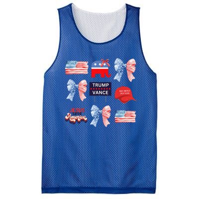 Trump Vance Bow Coquette Vote Presidential 2024 Election Mesh Reversible Basketball Jersey Tank