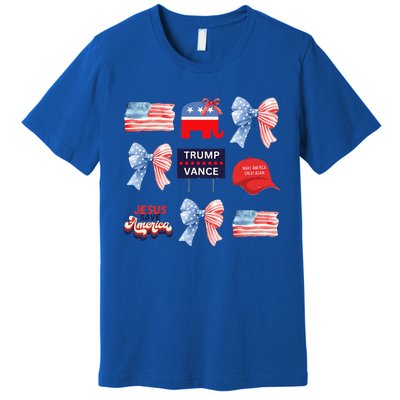 Trump Vance Bow Coquette Vote Presidential 2024 Election Premium T-Shirt