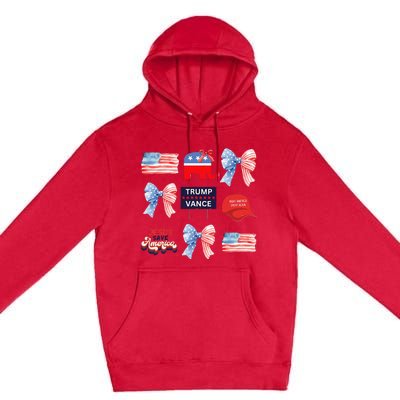 Trump Vance Bow Coquette Vote Presidential 2024 Election Premium Pullover Hoodie