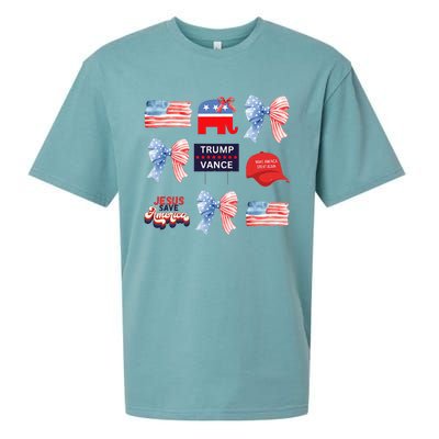 Trump Vance Bow Coquette Vote Presidential 2024 Election Sueded Cloud Jersey T-Shirt