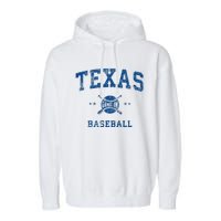 Texas Vintage Baseball Throwback Garment-Dyed Fleece Hoodie