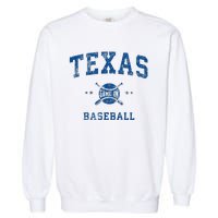 Texas Vintage Baseball Throwback Garment-Dyed Sweatshirt