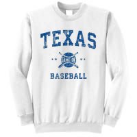 Texas Vintage Baseball Throwback Sweatshirt