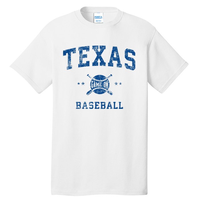 Texas Vintage Baseball Throwback Tall T-Shirt