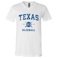 Texas Vintage Baseball Throwback V-Neck T-Shirt