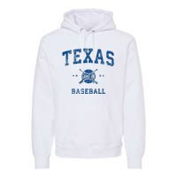 Texas Vintage Baseball Throwback Premium Hoodie