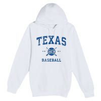 Texas Vintage Baseball Throwback Premium Pullover Hoodie