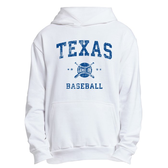 Texas Vintage Baseball Throwback Urban Pullover Hoodie