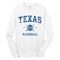 Texas Vintage Baseball Throwback Tall Long Sleeve T-Shirt