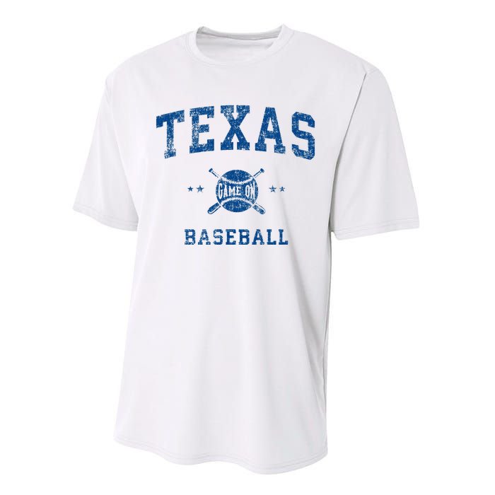 Texas Vintage Baseball Throwback Performance Sprint T-Shirt