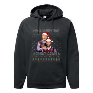 Trump Vance Brothers Make Christmas Great Again Santa Performance Fleece Hoodie