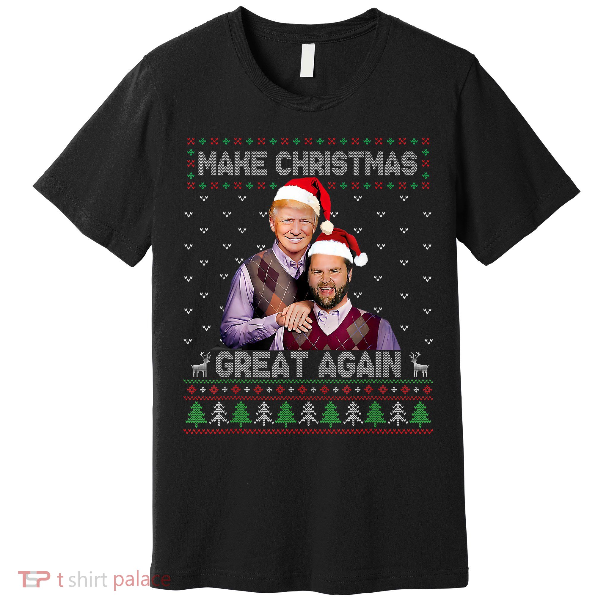 Trump Vance Brothers Make Christmas Great Again Santa Premium T-Shirt