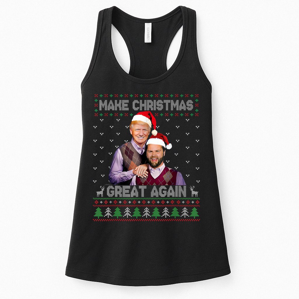 Trump Vance Brothers Make Christmas Great Again Santa Womens Tank Top