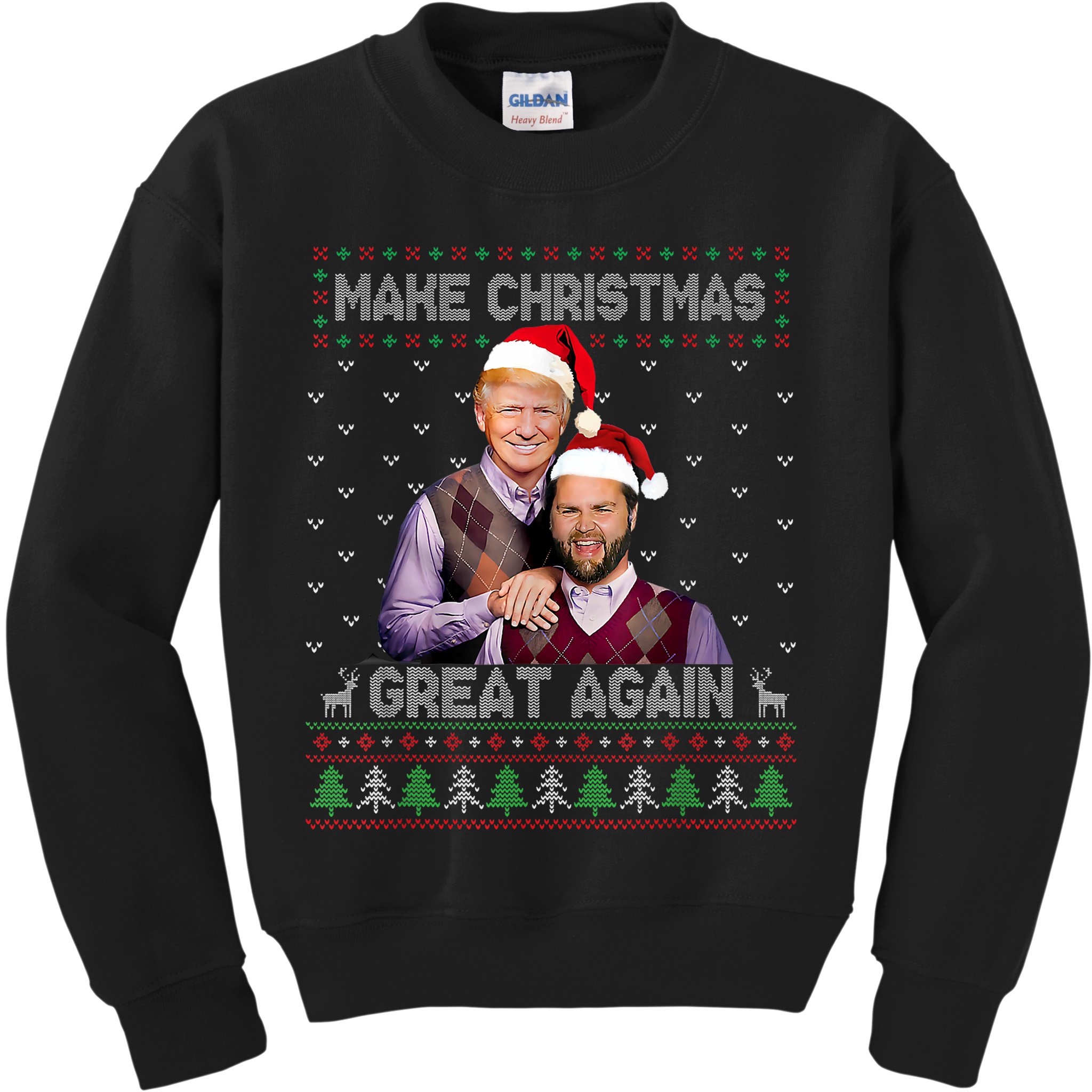 Trump Vance Brothers Make Christmas Great Again Santa Kids Sweatshirt