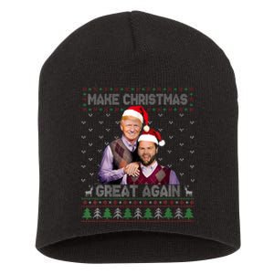 Trump Vance Brothers Make Christmas Great Again Santa Short Acrylic Beanie