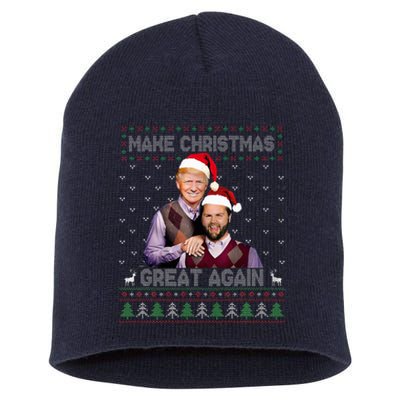 Trump Vance Brothers Make Christmas Great Again Santa Short Acrylic Beanie