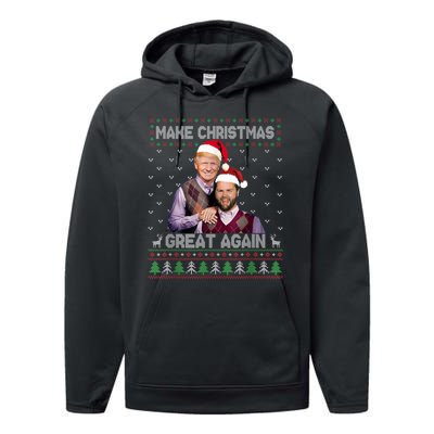 Trump Vance Brothers Make Christmas Great Again Santa Performance Fleece Hoodie