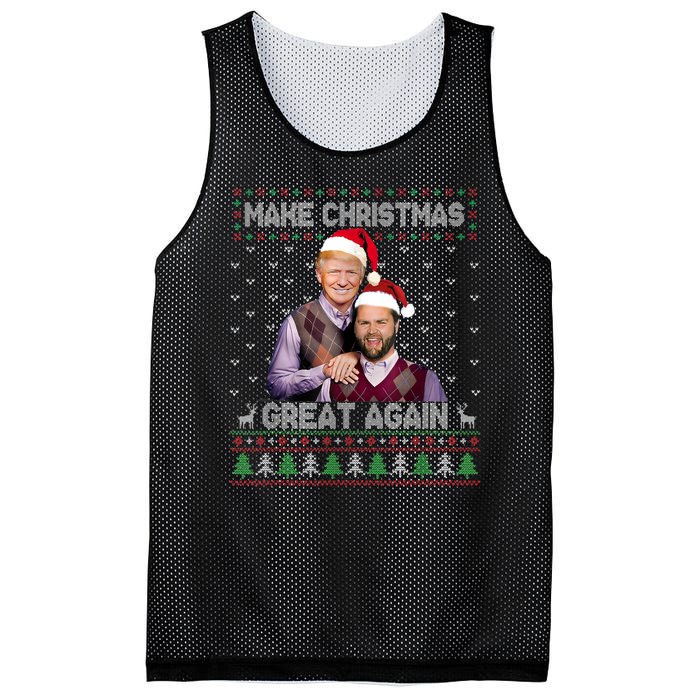 Trump Vance Brothers Make Christmas Great Again Santa Mesh Reversible Basketball Jersey Tank