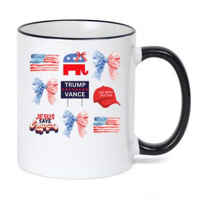 Trump Vance Bow Coquette Vote Presidential 2024 Election 11oz Black Color Changing Mug