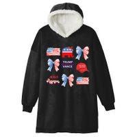 Trump Vance Bow Coquette Vote Presidential 2024 Election Hooded Wearable Blanket