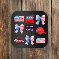 Trump Vance Bow Coquette Vote Presidential 2024 Election Coaster