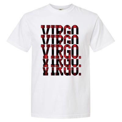 Team Virgo Birthday August September Buffalo Plaid Funny Gift Garment-Dyed Heavyweight T-Shirt