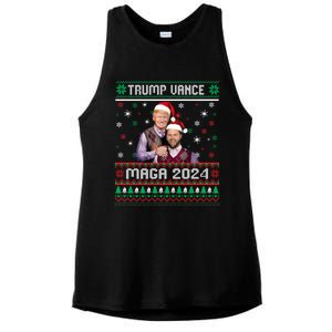 Trump Vance Brothers Maga 2024 Christmas Ugly Xmas Gift Ladies PosiCharge Tri-Blend Wicking Tank