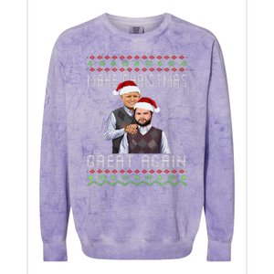 Trump Vance Brothers Make Christmas Great Again Santa Colorblast Crewneck Sweatshirt