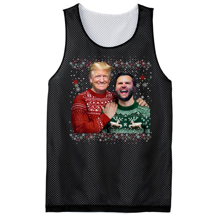 Trump Vance Brothers Funny Ugly Christmas Xmas Sweater Trump Mesh Reversible Basketball Jersey Tank