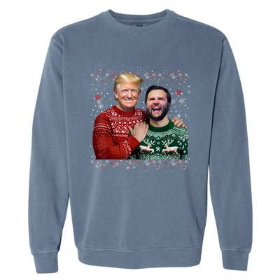 Trump Vance Brothers Funny Ugly Christmas Xmas Sweater Trump Garment-Dyed Sweatshirt