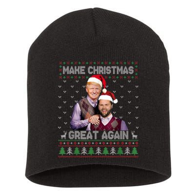 Trump Vance Brothers Make Christmas Great Again Santa Short Acrylic Beanie