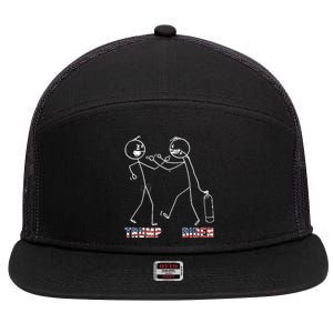 Trump Vs Biden Funny Debate Stickfigure 7 Panel Mesh Trucker Snapback Hat